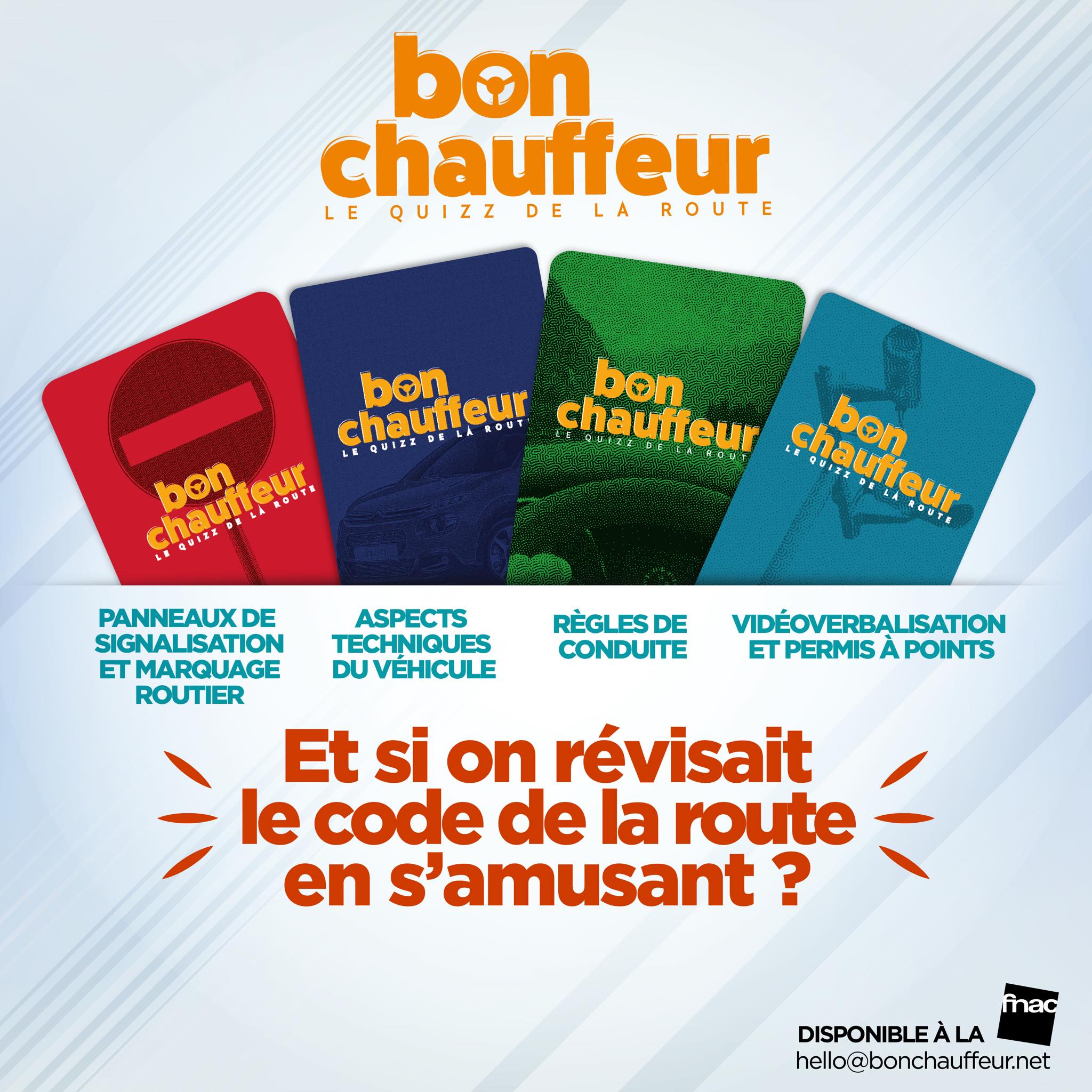 Les quatre decks du jeu de cartes Bon Chauffeur — Le Quizz de la Route